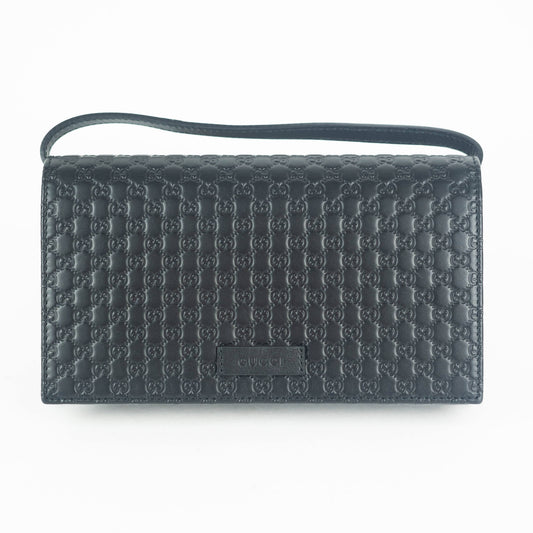 Gucci Leather Micro GG Guccissima Crossbody Wallet Bag