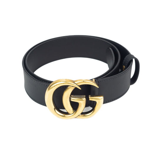 Gucci Leather belt with double G buckle