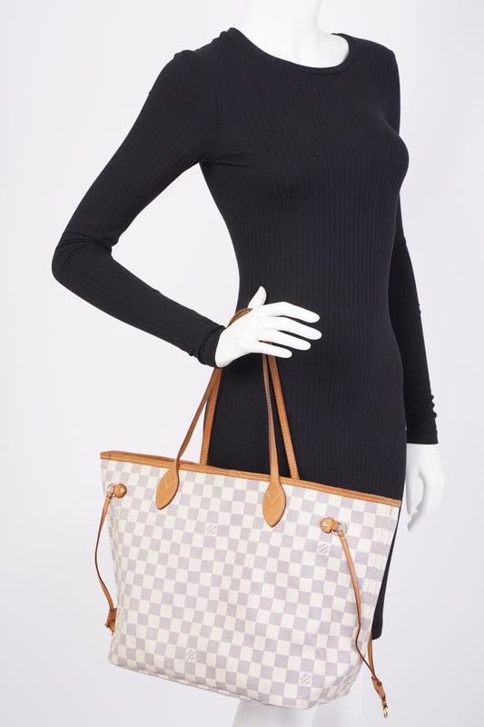 Louis Vuitton Neverfull MM Damier Azur Coated Canvas
