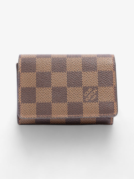 Louis Vuitton Card Case Holder Damier Ebene Coated Canvas