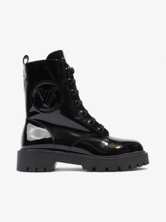 Louis Vuitton Territory Flat Ranger Boots Black Patent Leather EU 40 UK 7