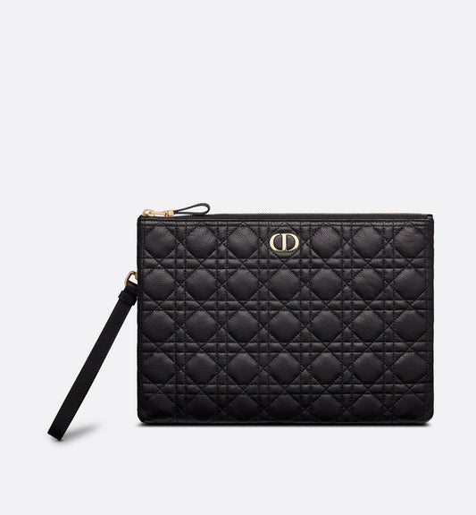 Dior Large Caro Daily Pouch in Black