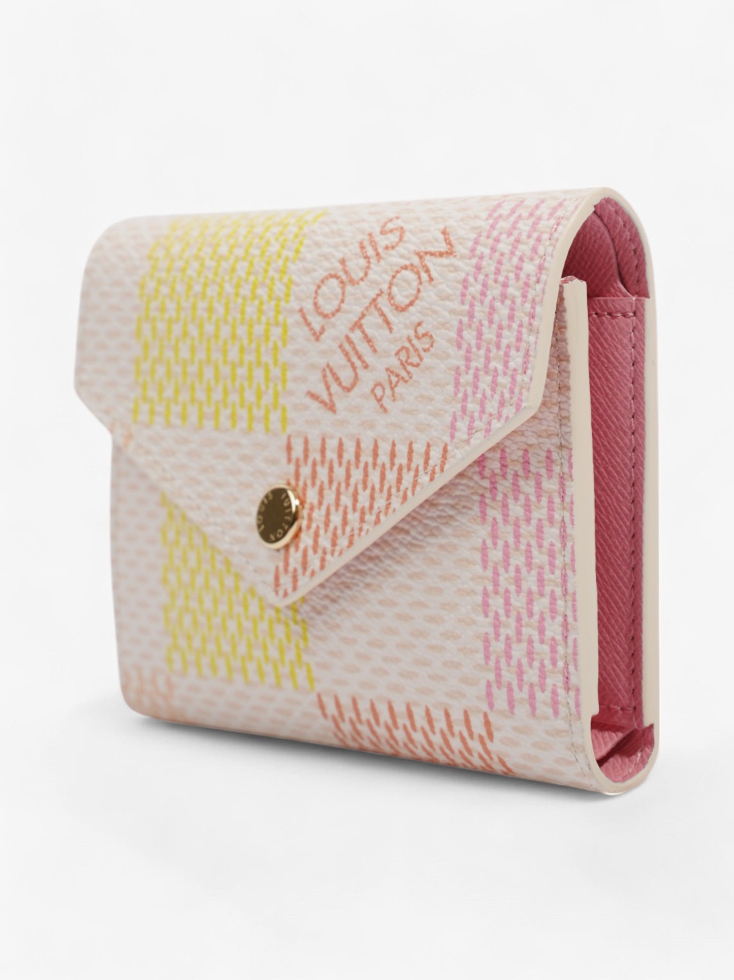 Louis Vuitton Victorine Tri-Fold Wallet Pink / Peach / Yellow Canvas
