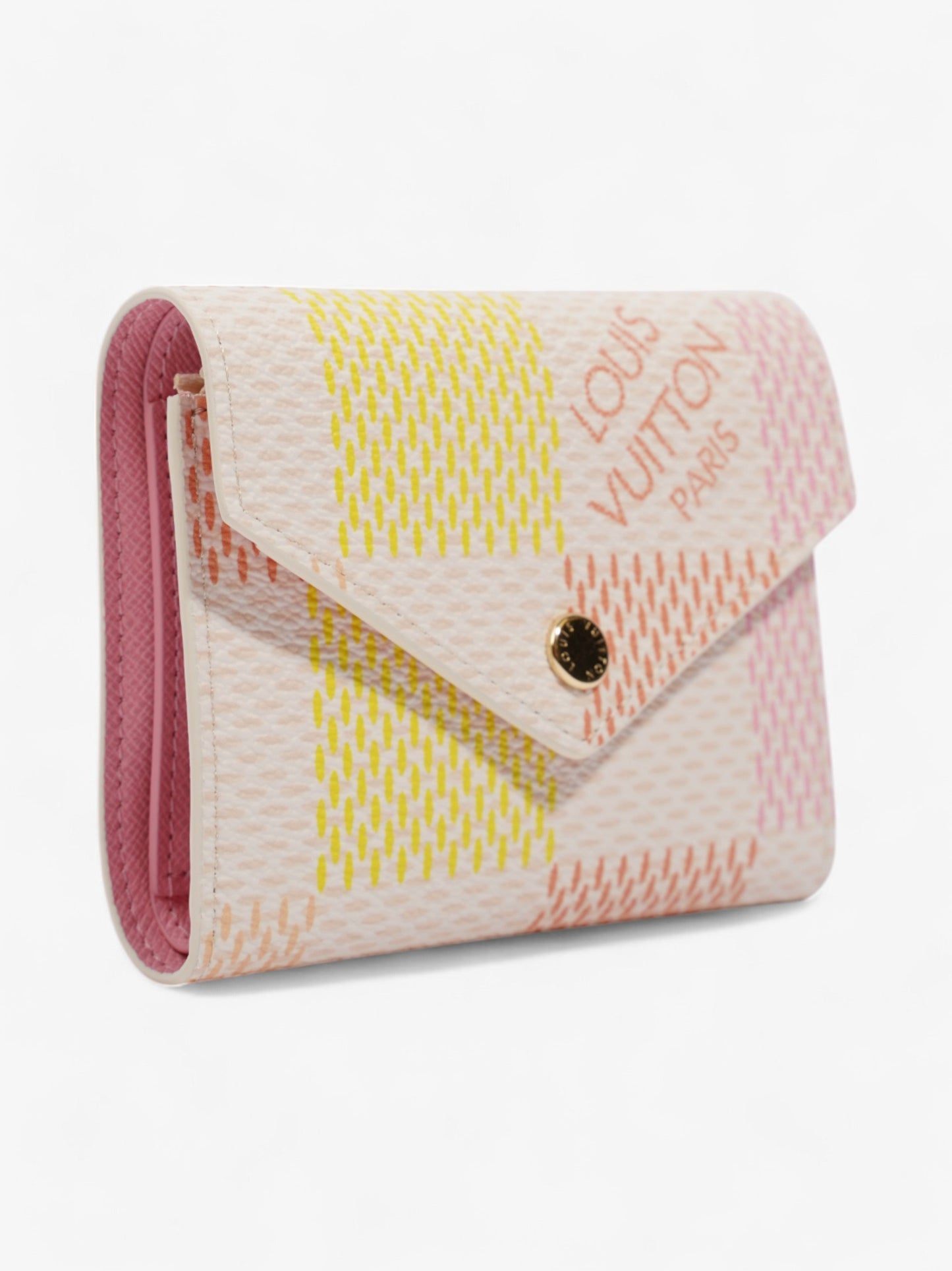 Louis Vuitton Victorine Tri-Fold Wallet Pink / Peach / Yellow Canvas