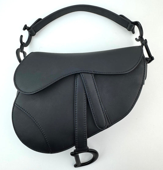 Dior Ultra Matte Mini Saddle Black Ultramatte CalfskinBag