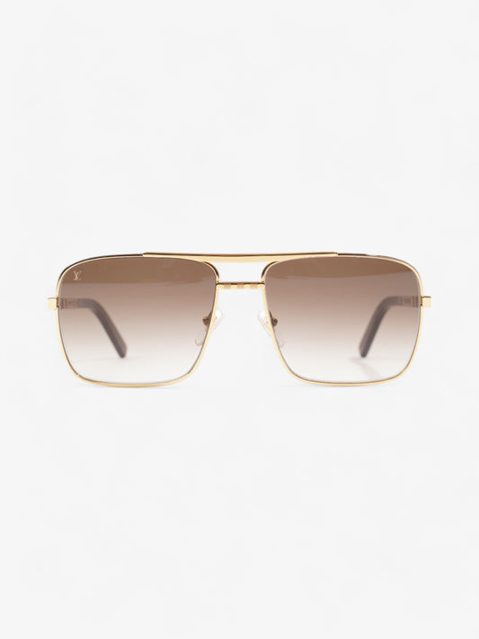 Louis Vuitton Attitude Sunglasses Gold / Brown Base Metal 140mm
