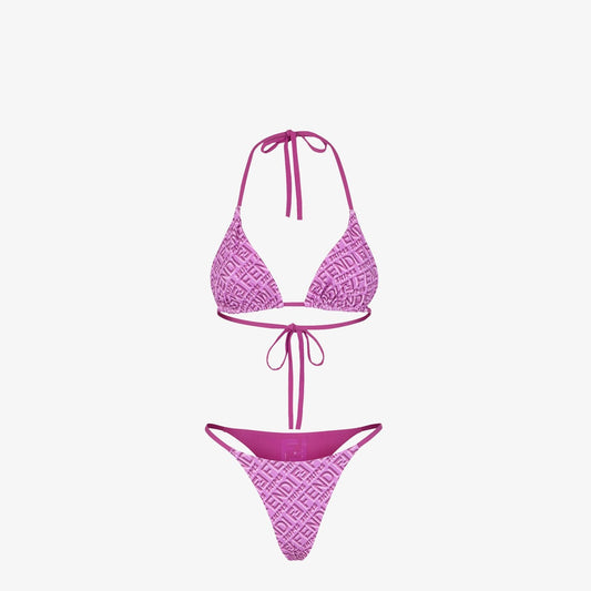 Fendi X Skims Reversible Swimsuit in Monogram Purple