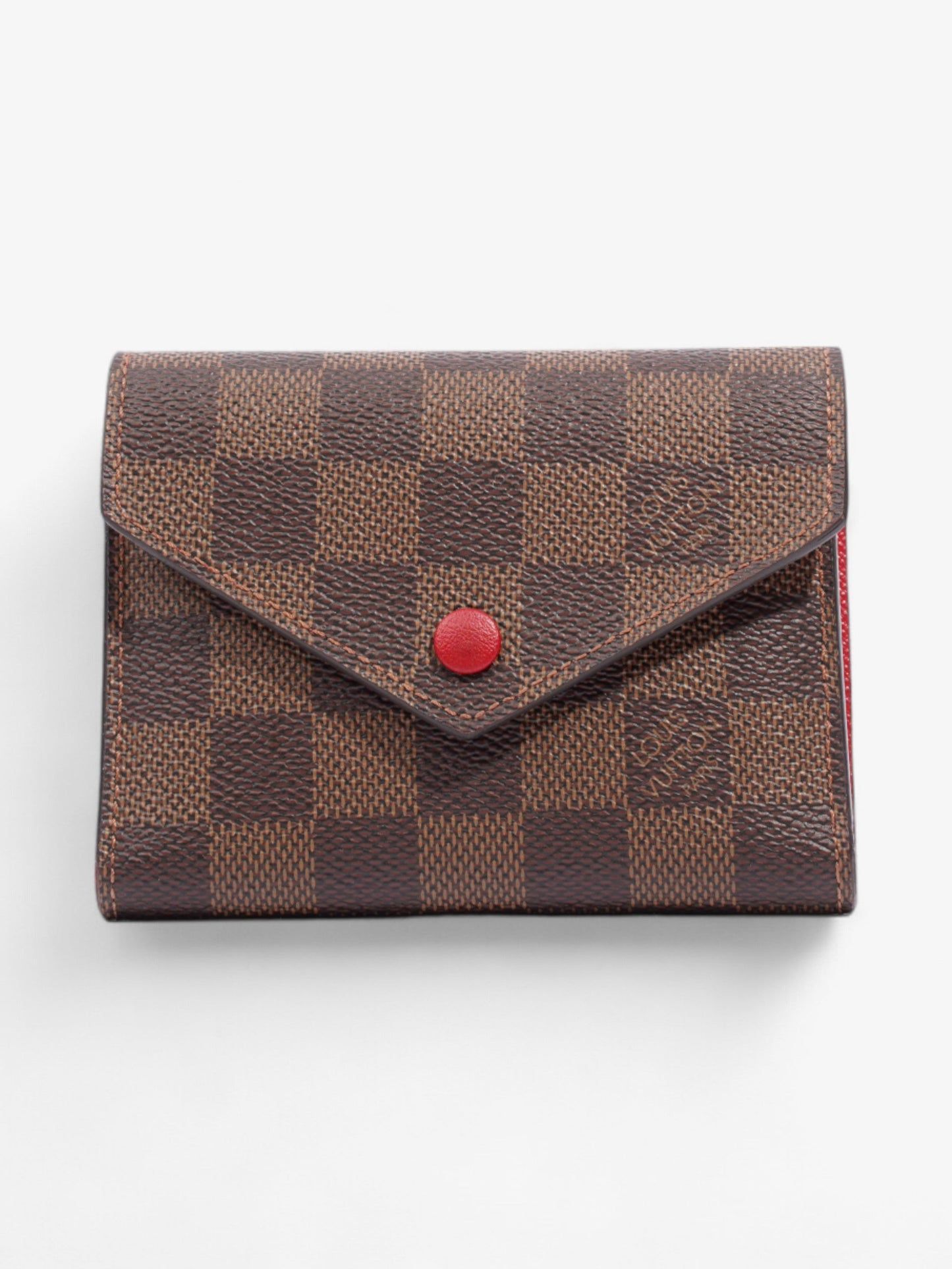 Louis Vuitton Victorine Wallet Damier Ebene / Red Coated Canvas