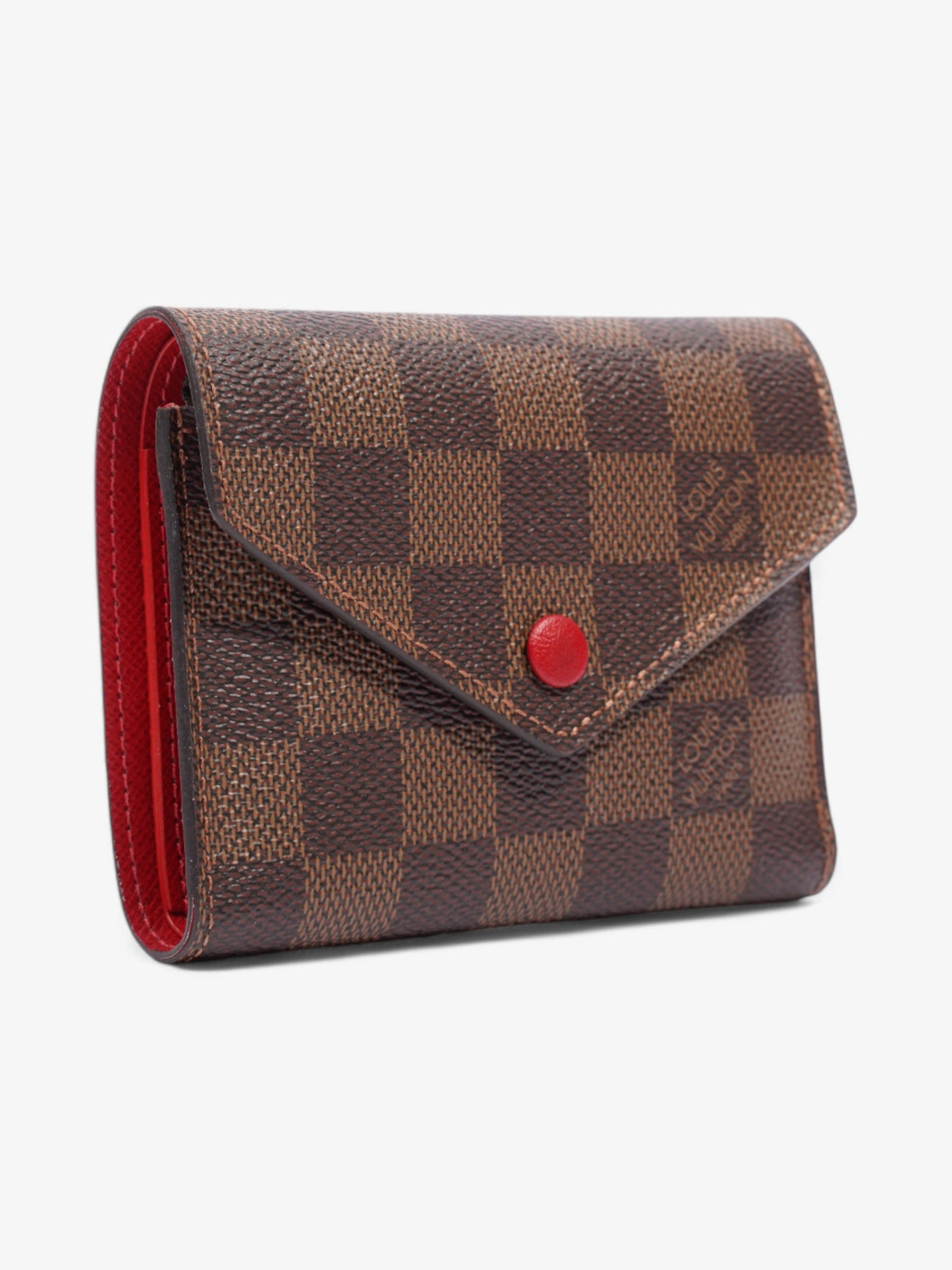 Louis Vuitton Victorine Wallet Damier Ebene / Red Coated Canvas