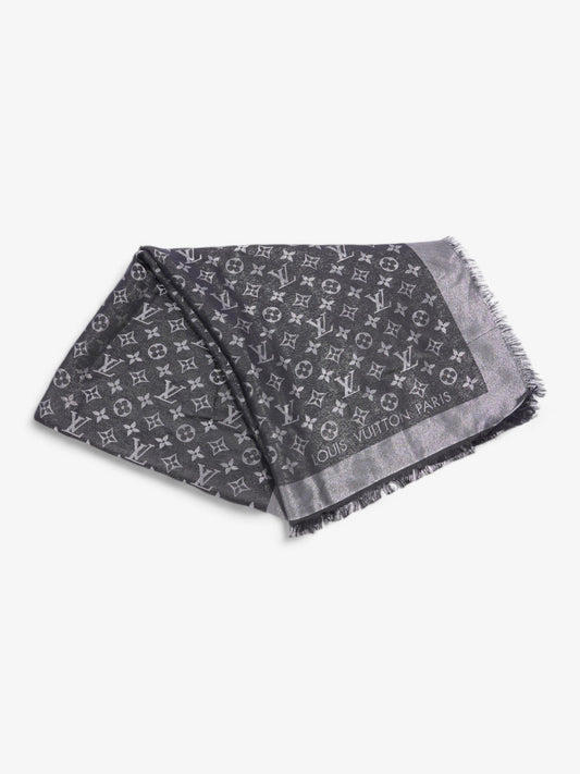 Louis Vuitton Chale Shawl Black Monogram Silk
