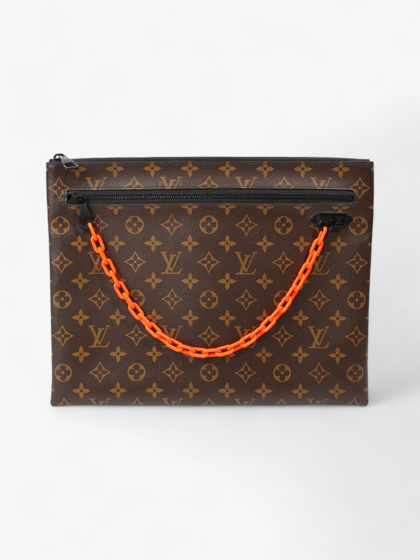 Louis Vuitton Solar Ray A4 Pouch Monogram / Black / Neon Orange Canvas