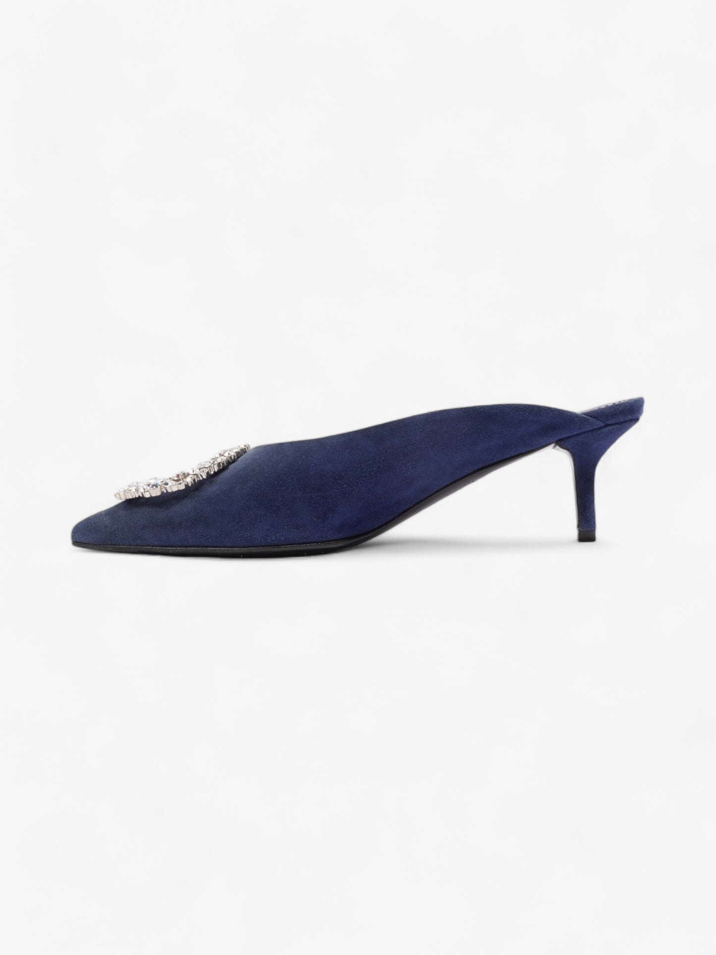 Louis Vuitton Crystal Embellished Madeleine Mules 60 Blue Velvet EU 37.5 UK 4.5
