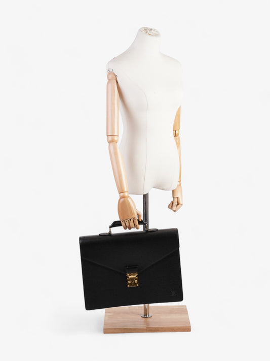 Louis Vuitton Brief Case Black Epi Leather