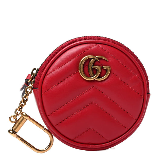 Gucci GG Marmont Round Coin Purse in Red