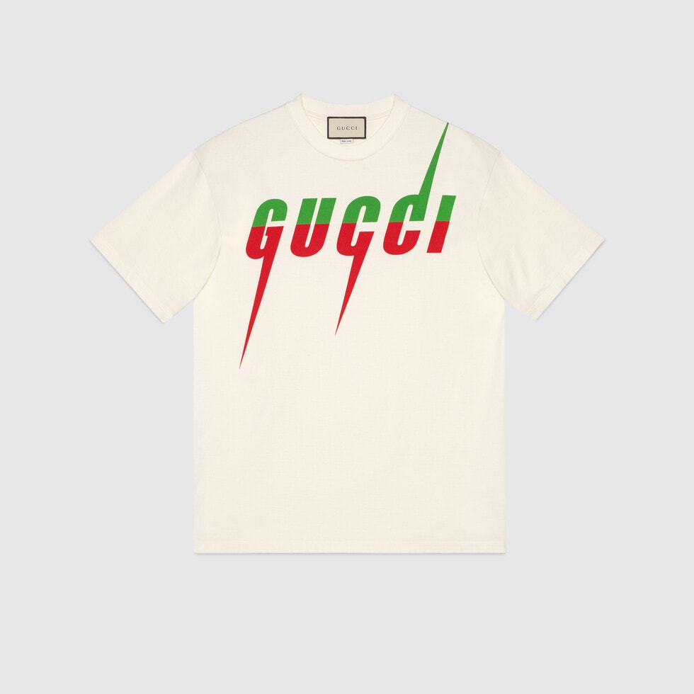 Gucci T-Shirt with Gucci Blade Print Mens