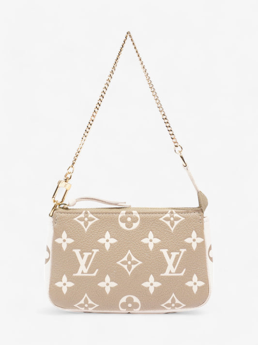 Louis Vuitton Pochette Accessoires Khaki / White / Light Beige Leather Mini