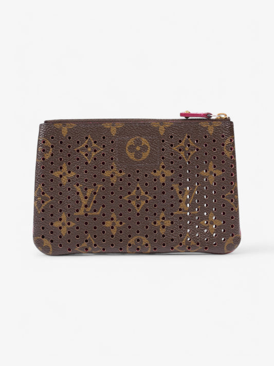 Louis Vuitton Perforated Pochette Plat Monogram / Fuschia Coated Canvas