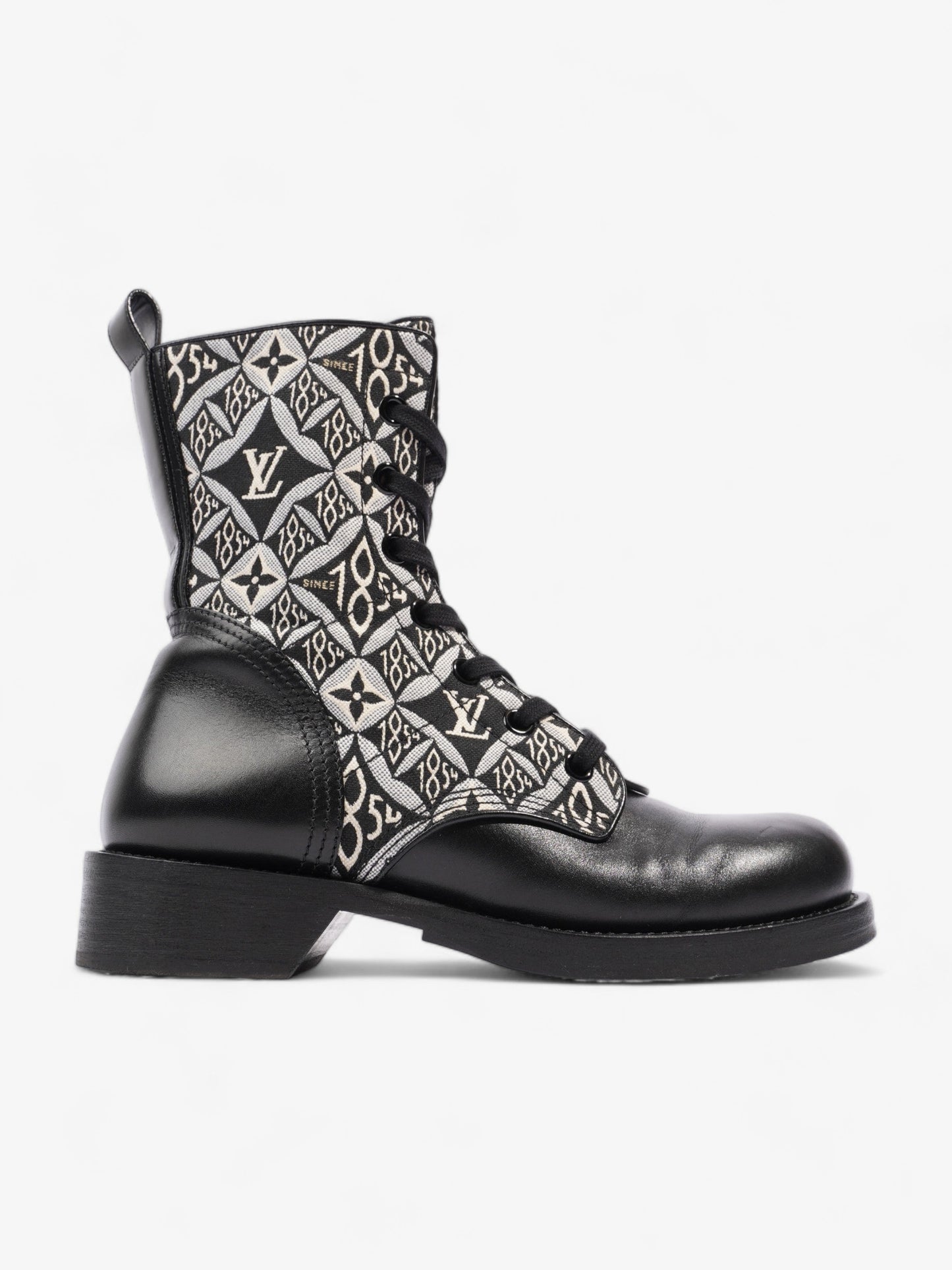 Louis Vuitton Since 1854 Metropolis Flat Ranger Boots Black Monogram Calfskin Leather EU 40 UK 7