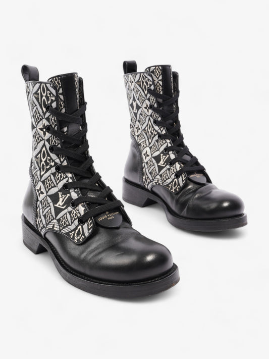 Louis Vuitton Since 1854 Metropolis Flat Ranger Boots Black Monogram Calfskin Leather EU 40 UK 7