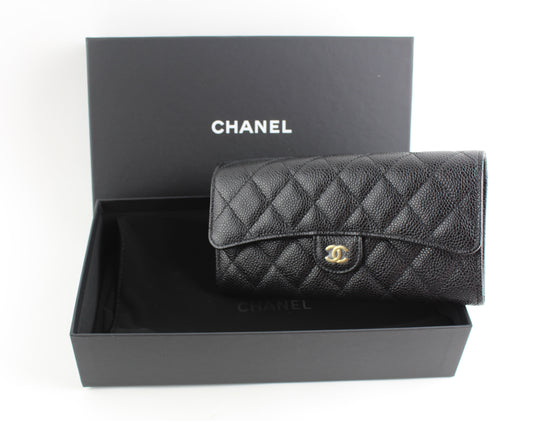 Chanel Classic Caviar Flap Wallet