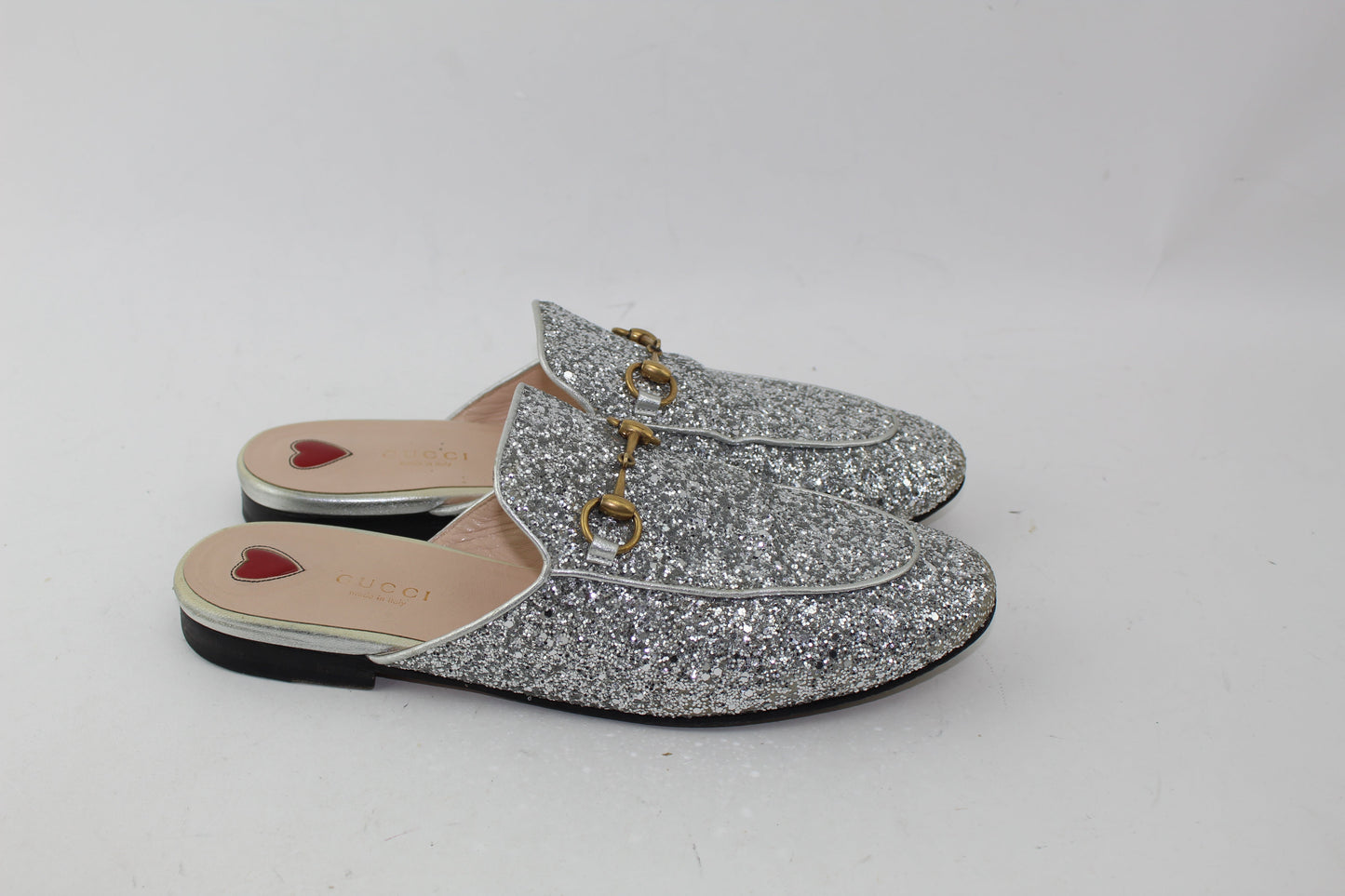 GUCCI PRINCETOWN GLITTER SLIPPERS SIZE 38.5
