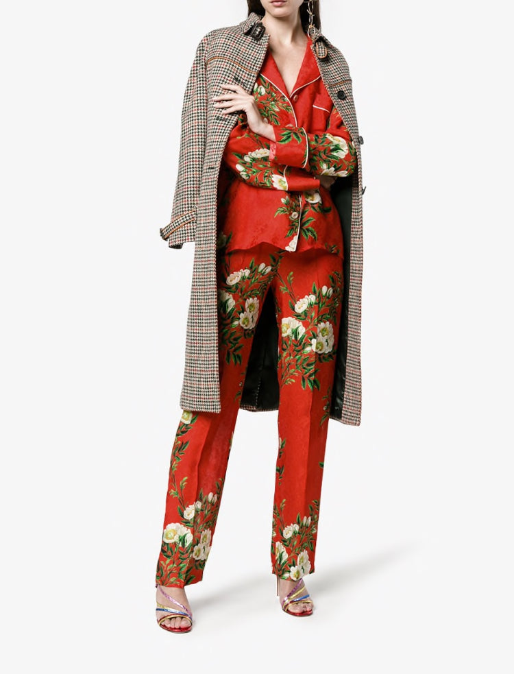 GUCCI SILK FLORAL PRINT PAJAMA PANT SIZE 42