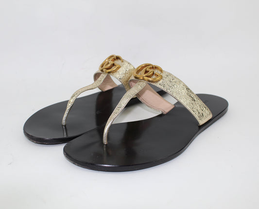 GUCCI LEATHER THONG SANDAL SIZE 41