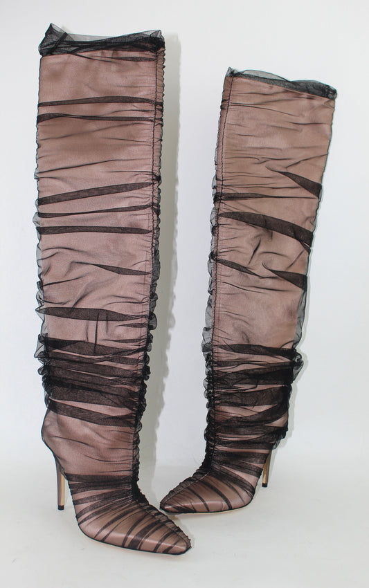 JIMMY CHOO C/O OFF WHITE ELISABETH BOOT