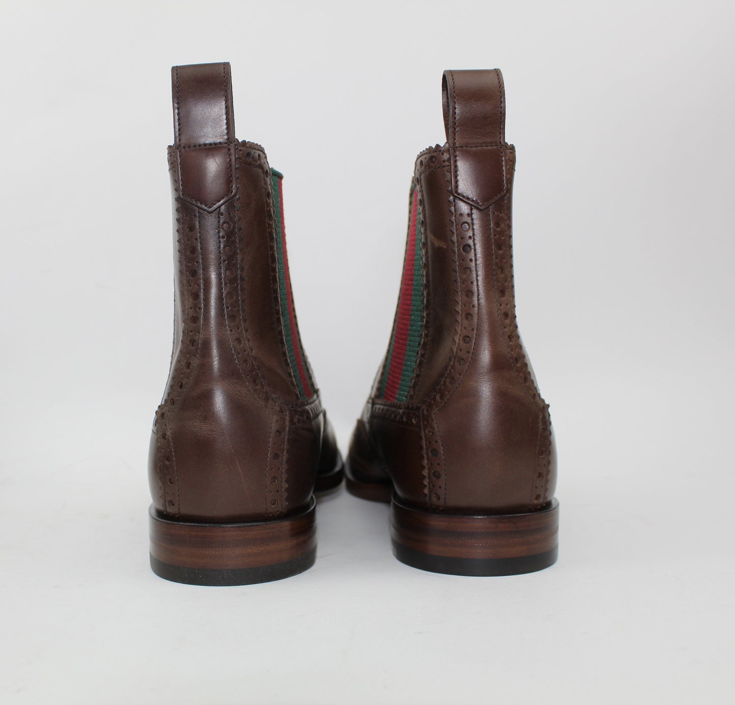 GUCCI MEN'S STRAND LEATHER WINGTIP CHELSEA BOOTS