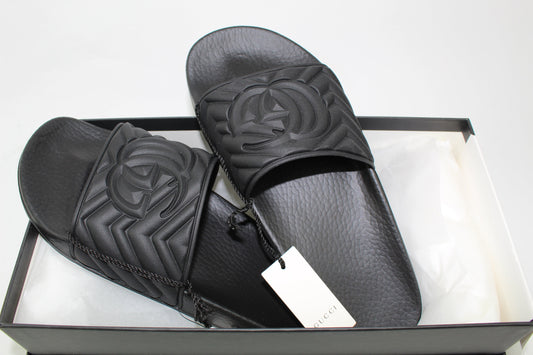 GUCCI DOUBLE G MATELASSÈ SLIDES