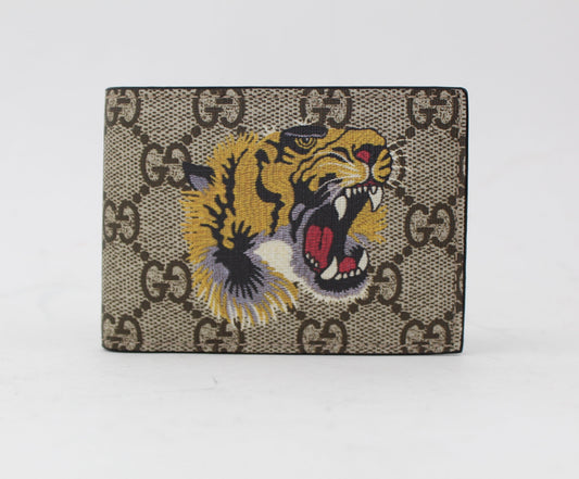 GUCCI TIGER PRINT GG SUPREME WALLET