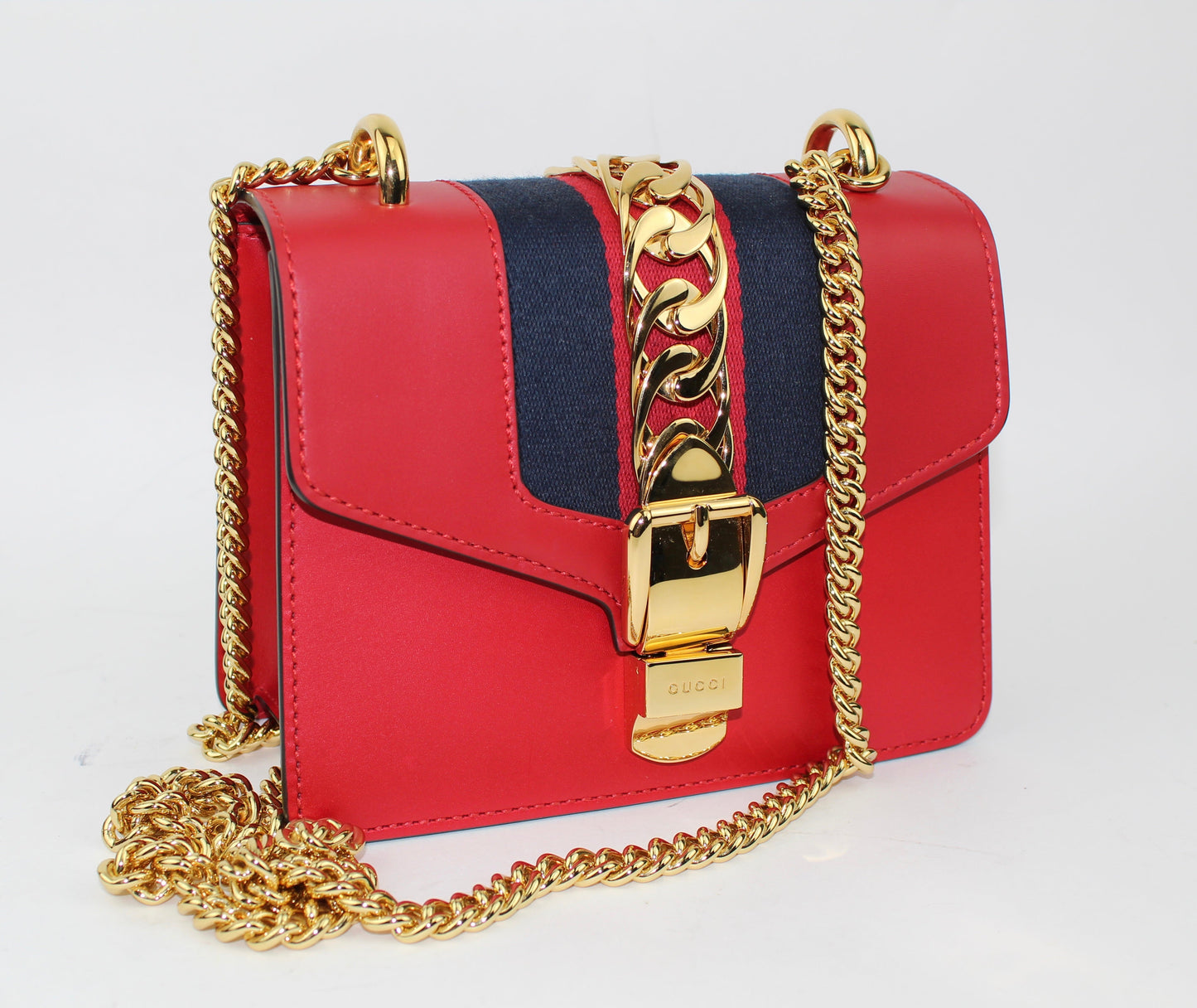 GUCCI SYLVIE LEATHER MINI CHAIN BAG
