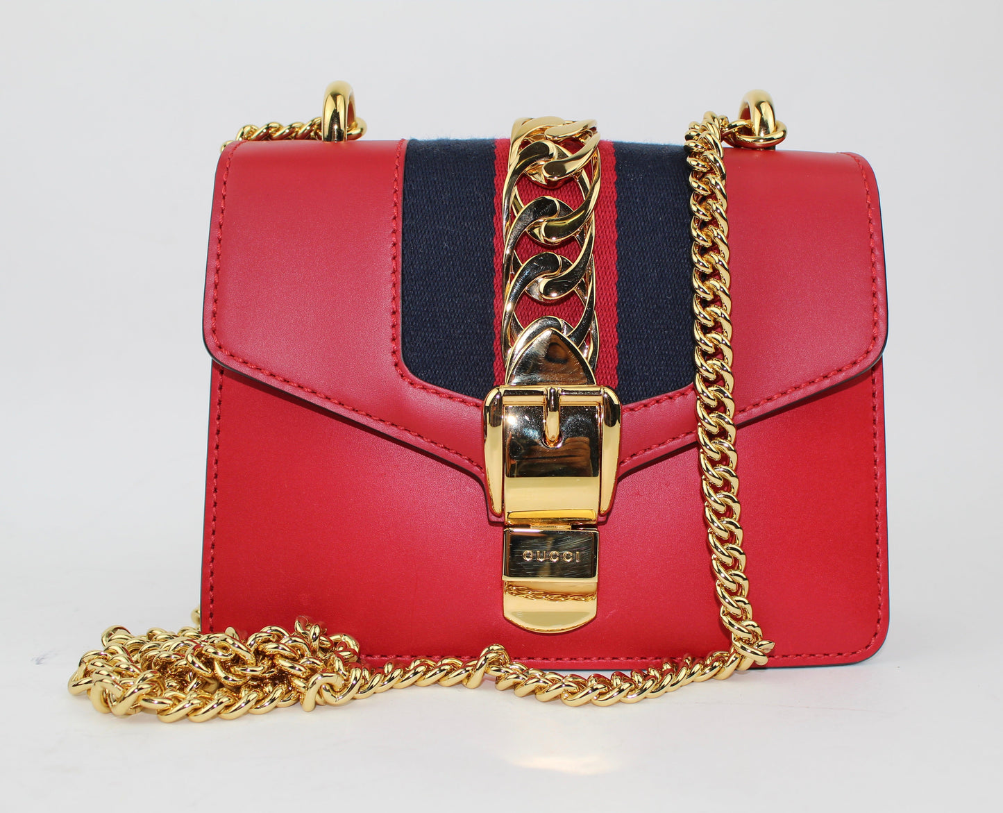 GUCCI SYLVIE LEATHER MINI CHAIN BAG