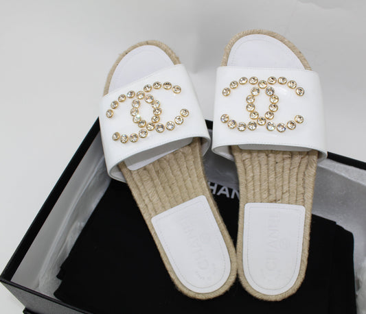 CHANEL PATENT CALFSKIN MULES