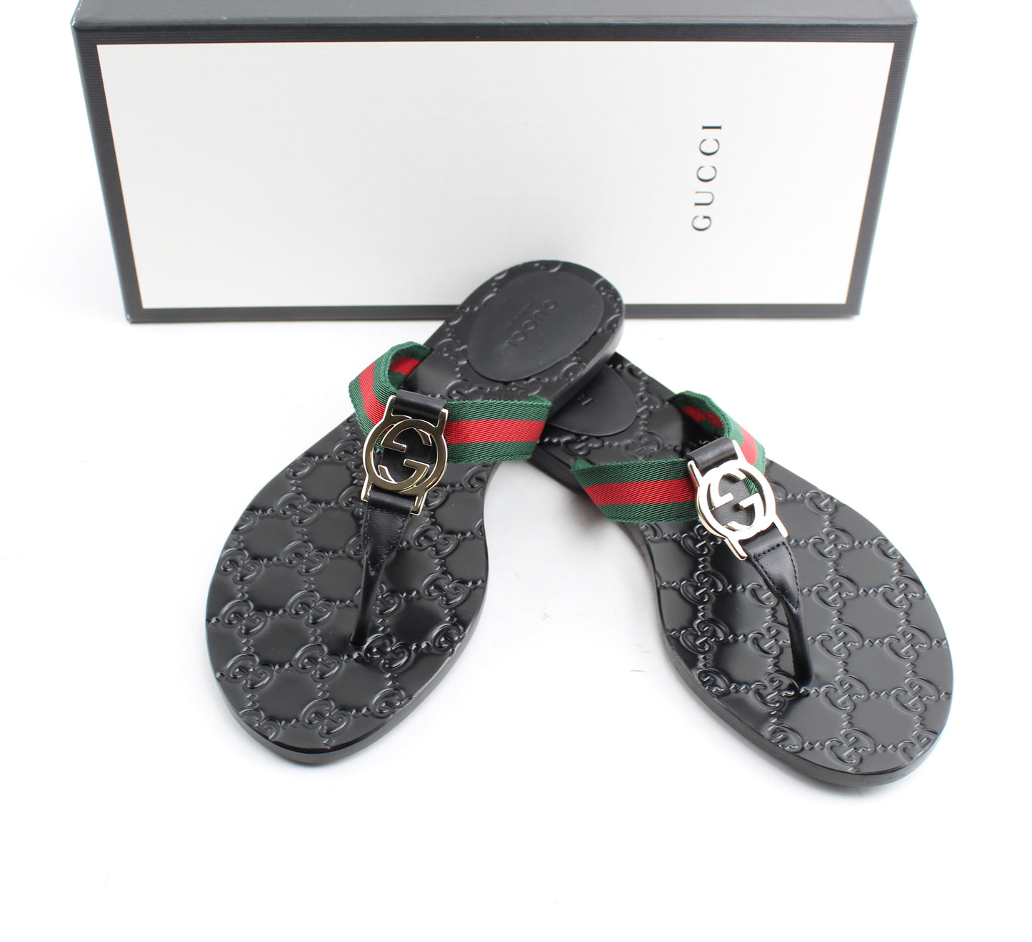Gucci Women's Gg Web Thong Sandals