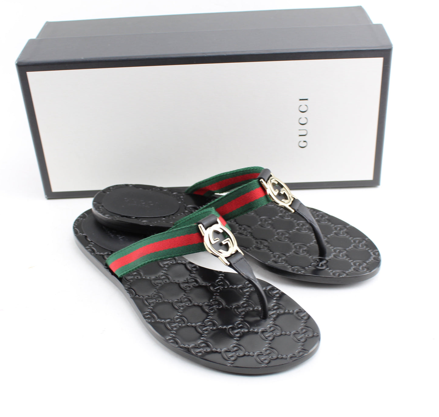 Gucci Women's Gg Web Thong Sandals