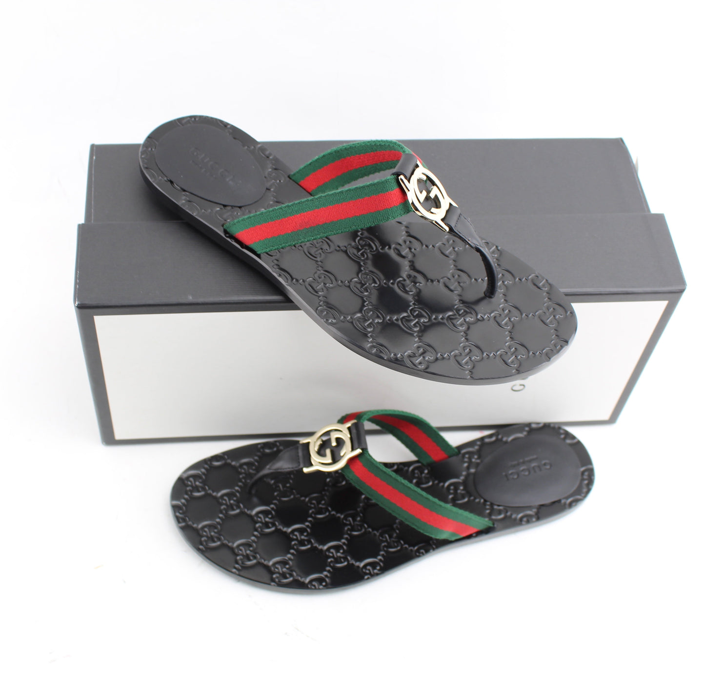 Gucci Women's Gg Web Thong Sandals