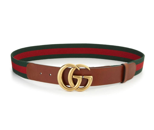 GUCCI WEB BELT WITH DOUBLE G BUCKLE SIZE 90/36