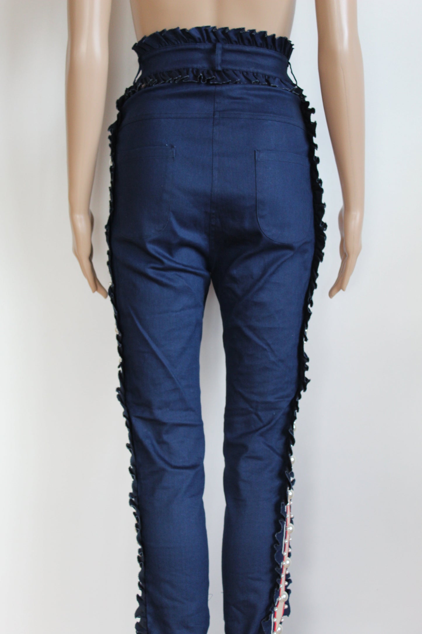 Laurence and Chico Pearl and Ruffle Embellished Pants