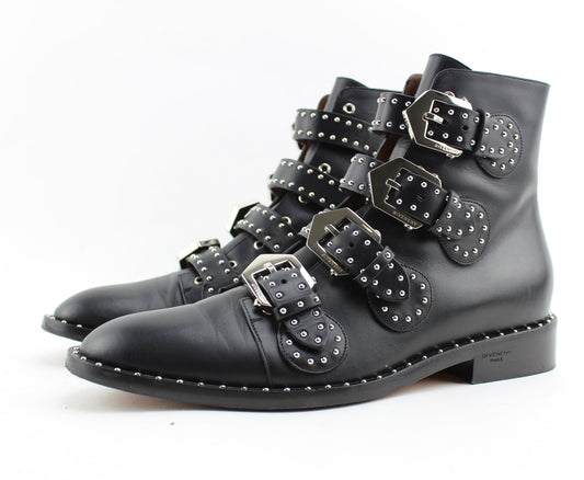 GIVENCHY STUDDED LEATHER ANKLE BOOT SIZE 39