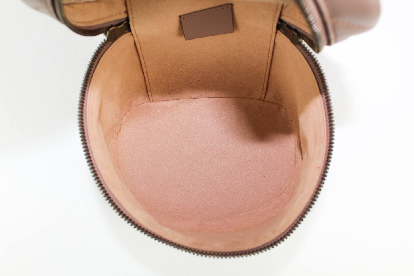 Gucci Matelasse Mini GG Marmont Round Backpack in Nude