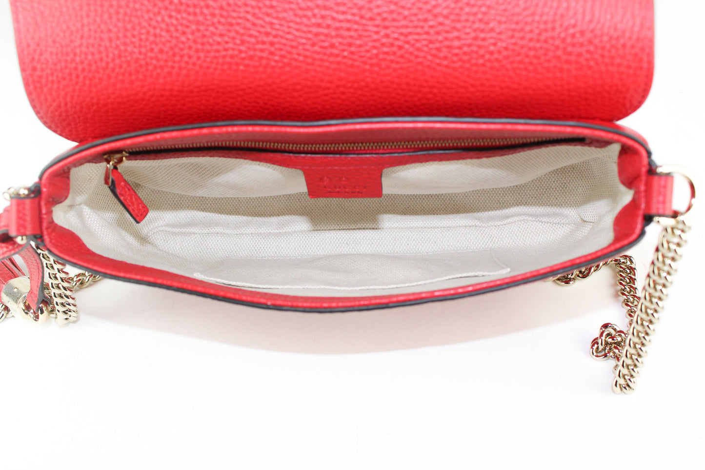 Gucci Soho Chain Medium Crossbody Red