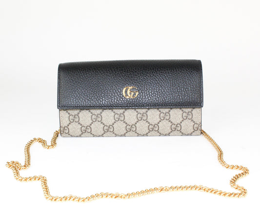 Gucci GG Marmont Chain Wallet in Black
