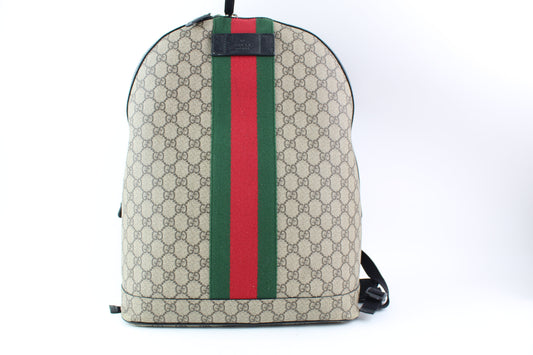 GUCCI GG SUPREME BACKPACK WITH WEB