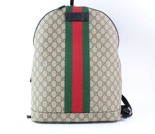 GUCCI GG SUPREME BACKPACK WITH WEB