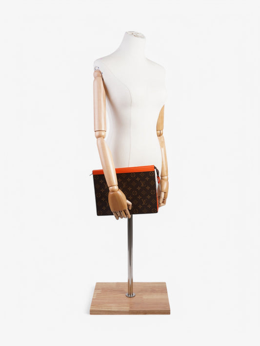 Louis Vuitton Pochette Voyage Monogram / Orange Coated Canvas MM