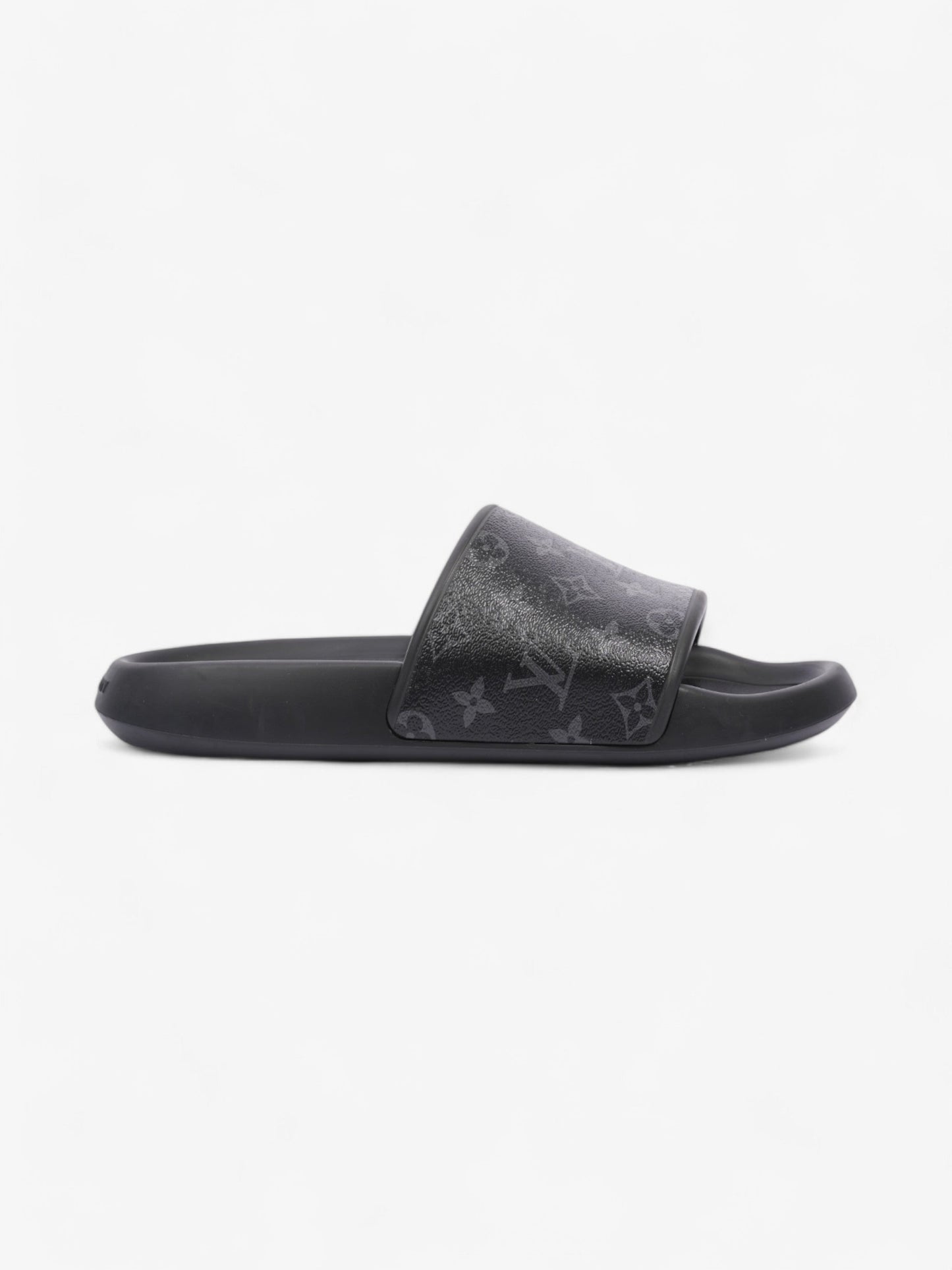 Louis Vuitton Waterfront Slides Monogram Eclipse Rubber EU 44 UK 10