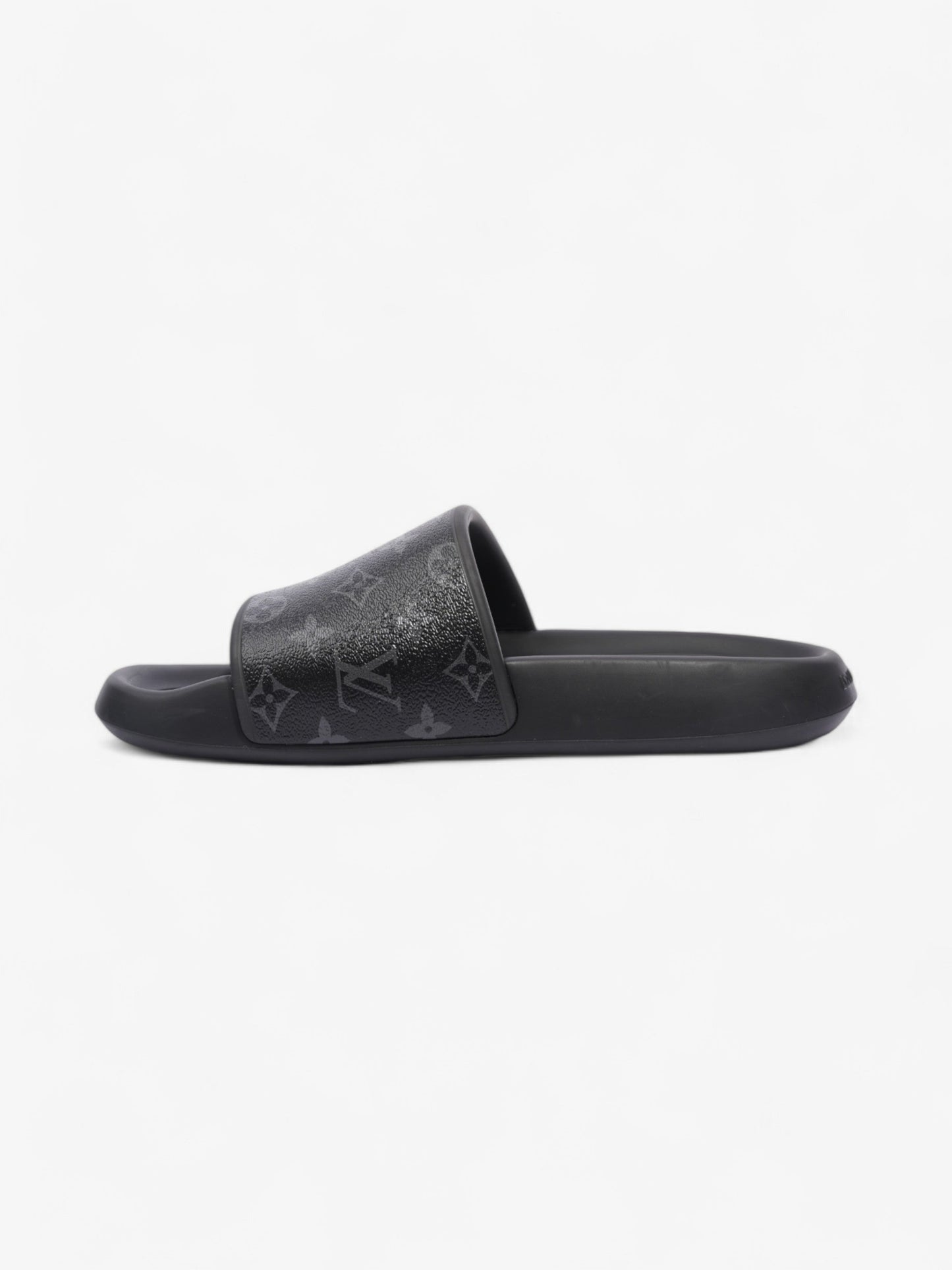 Louis Vuitton Waterfront Slides Monogram Eclipse Rubber EU 44 UK 10