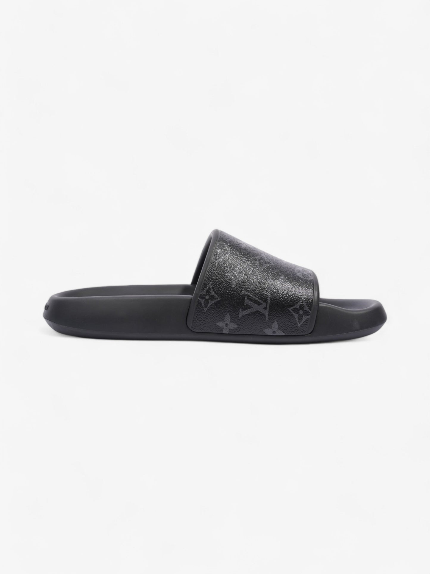Louis Vuitton Waterfront Slides Monogram Eclipse Rubber EU 44 UK 10