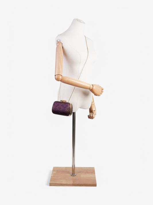 Louis Vuitton Motard Minaudiere Clutch Bag Purple Silk